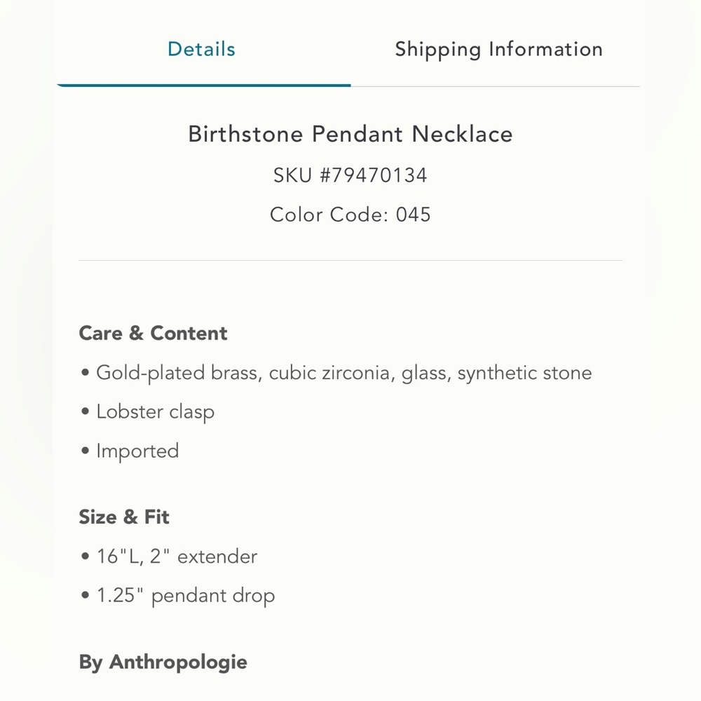 Anthropologie March  birthstone pendant necklace - Picture 10 of 14